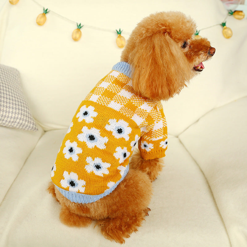 Bowknot Dog Clothes Cat Costume Hollow Knit Dog Sweater Purrfect Pawz
