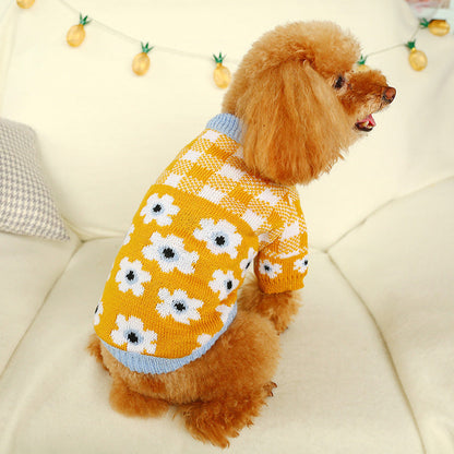 Bowknot Dog Clothes Cat Costume Hollow Knit Dog Sweater Purrfect Pawz