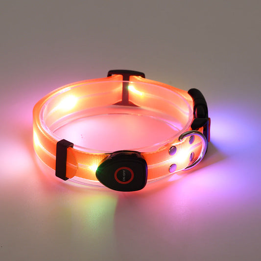 LED Luminous Collar Rechargeable Pet Collar Nylon Tow Rope Purrfect Pawz