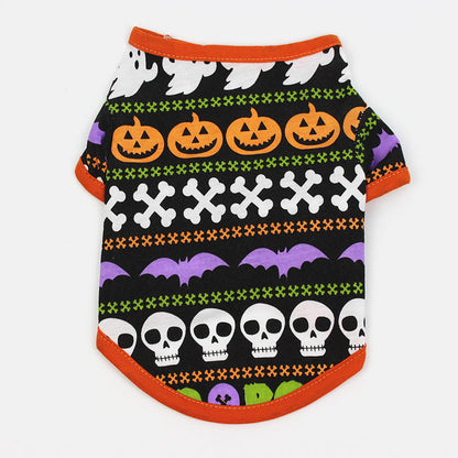Dog clothes spring and summer clothes cartoon print T-shirt Teddy Bichon pet costume wholesale pet Halloween clothes Purrfect Pawz