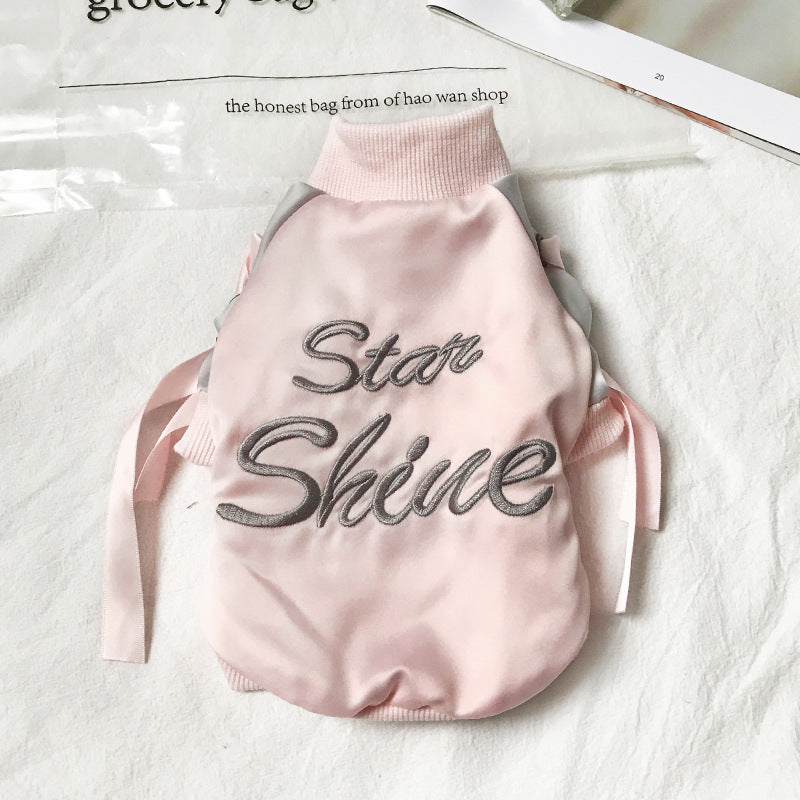Dog Jacket Autumn Cat Satin Baseball Uniform British Short Kitten Cat Clothes Purrfect Pawz