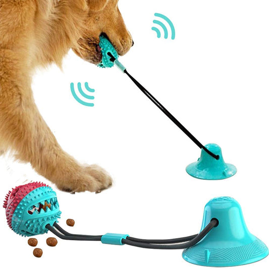 Dog Toys Silicon Suction Cup Tug Interactive Dog Ball Toy For Pet Chew Bite Tooth Cleaning Toothbrush Feeding Pet Supplies Purrfect Pawz