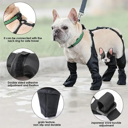 Waterproof Dog Shoes Adjustable Dog Boots Pet Breathbale Shoes For Outdoor Walking Soft French Dog Shoes Pets Paws Protector Pet Products Purrfect Pawz