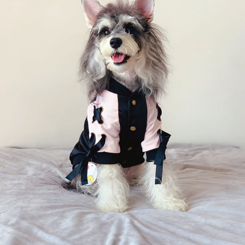 Dog Jacket Autumn Cat Satin Baseball Uniform British Short Kitten Cat Clothes Purrfect Pawz