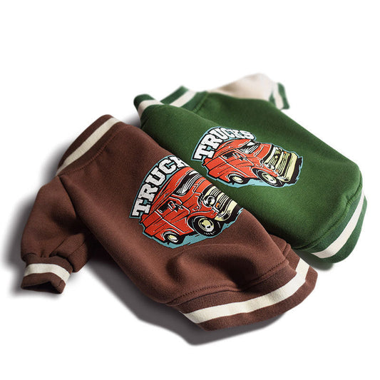 French Fighting Pugs Fleece Sweater Medium Dog Pet Two-legged Clothes Purrfect Pawz