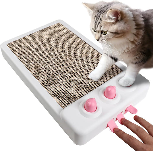 Cat Scratcher Toy Interactive Whack A Mole Cat Toy  Cardboard Cat Scratcher Cat Scratching Board Cat Scratching Pad For Indoor Cats Cat Enrichment Toys Purrfect Pawz