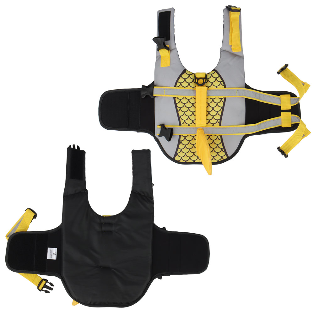 Swim Pet Dog Life Jacket Vest Clothes Life Vest Collar Harness Pets Swimming Summer Swimwear Scales Shark Pet Products Purrfect Pawz