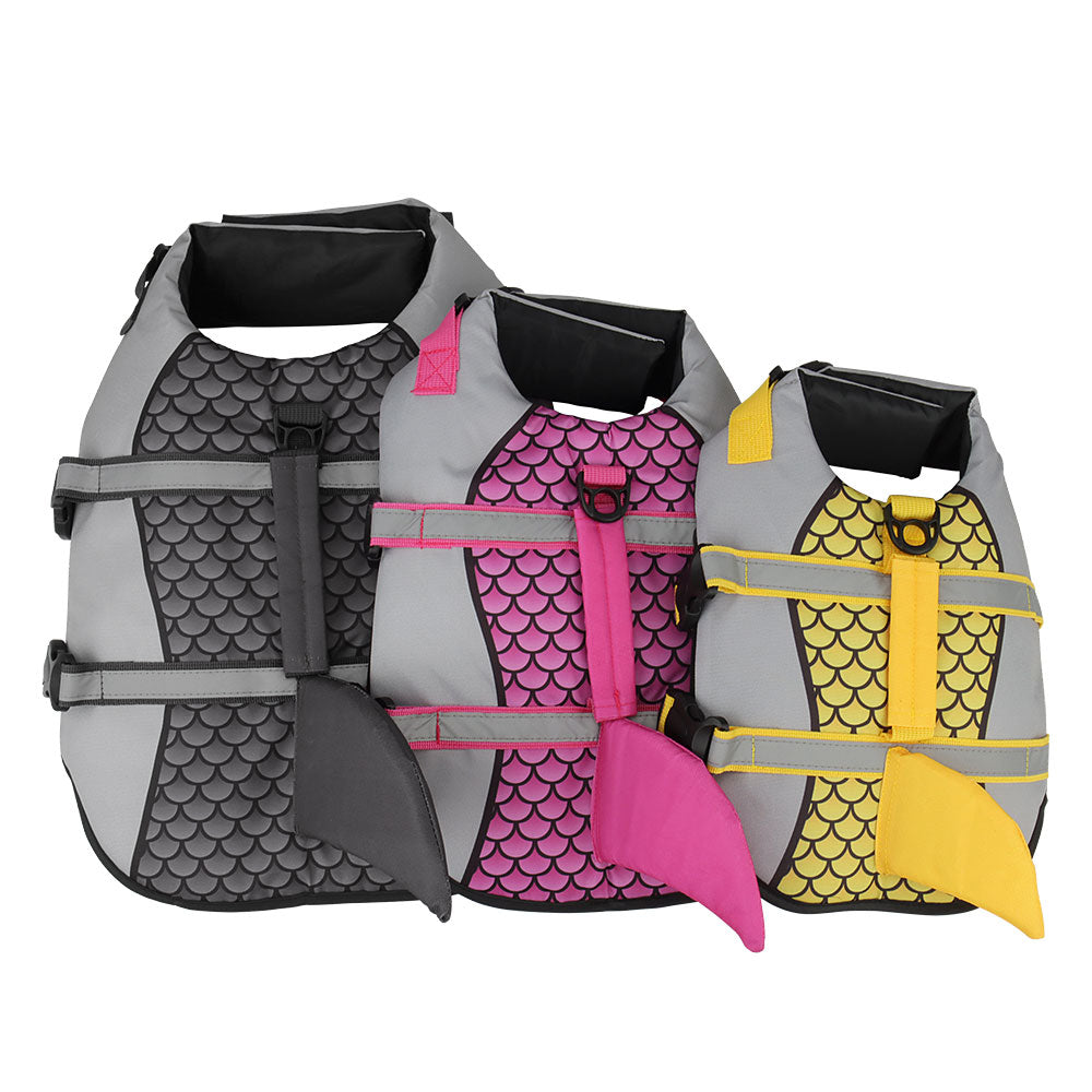 Swim Pet Dog Life Jacket Vest Clothes Life Vest Collar Harness Pets Swimming Summer Swimwear Scales Shark Pet Products Purrfect Pawz